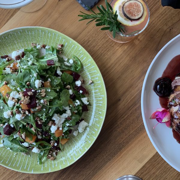 Salad and other food on the table